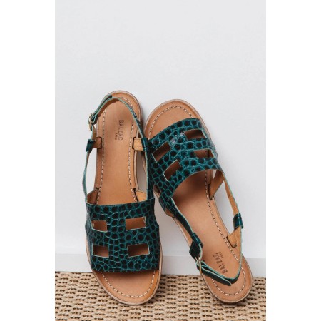 Embossed green Zagara sandals meilleur choix