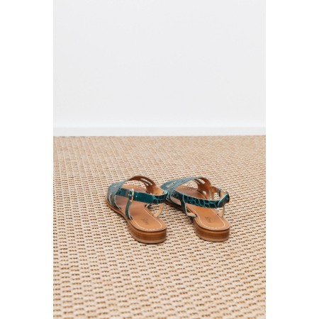 Embossed green Zagara sandals meilleur choix