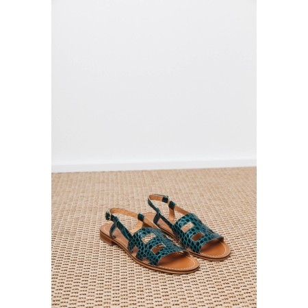 Embossed green Zagara sandals meilleur choix