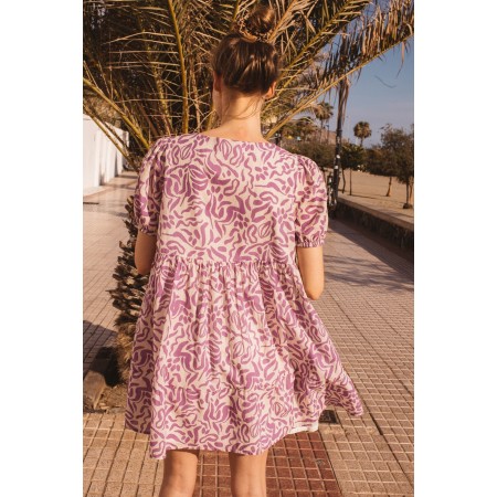 Farandole dress with purple coral print solde