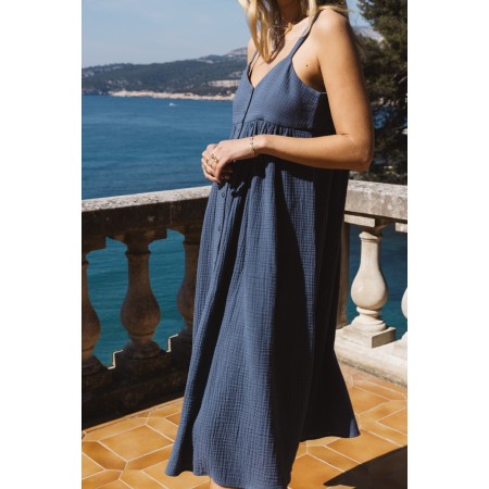 Gray blue Samba dress en linge