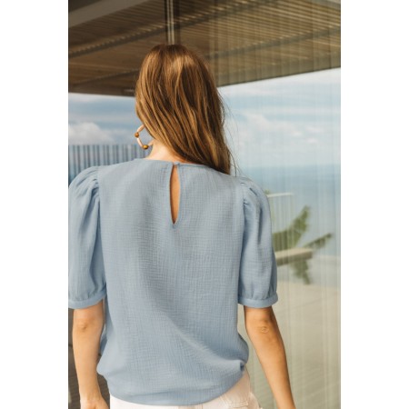 Blue Exquisite blouse pas chere