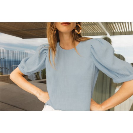 Blue Exquisite blouse pas chere