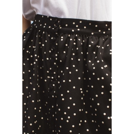 Thaïs black and white polka dot skirt s'inspire de l'anatomie humaine