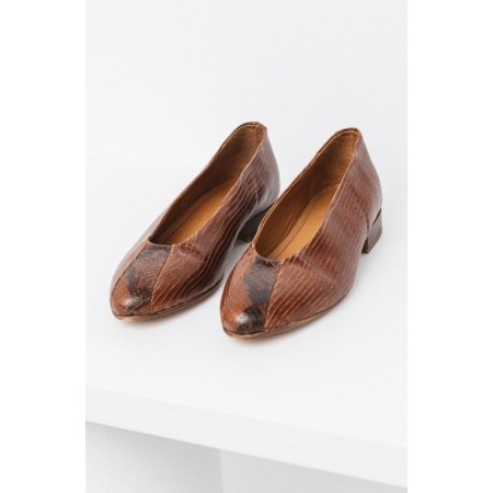 Cognac Patchwork Arrow Ballerinas votre