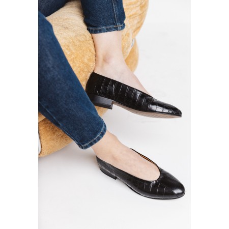 Black Patchwork Arrow Ballerinas offre 