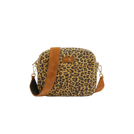 Leopard Caesar bag with leather handle prix