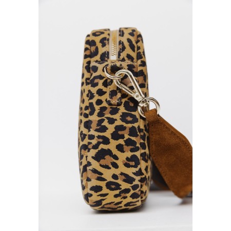 Leopard Caesar bag with leather handle prix