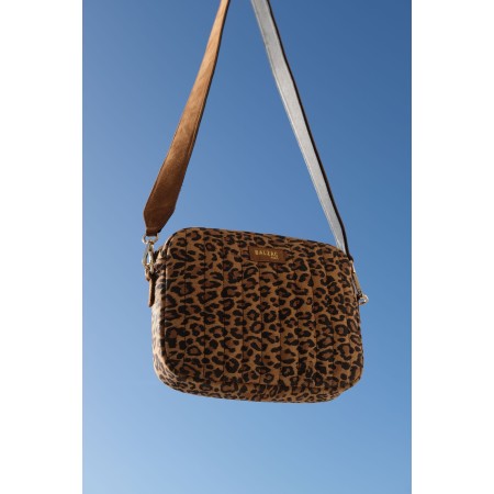 Leopard Caesar bag with leather handle prix