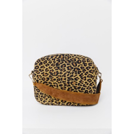 Leopard Caesar bag with leather handle prix