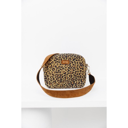 Leopard Caesar bag with leather handle prix