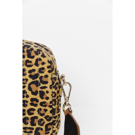 Leopard Caesar bag with leather handle prix