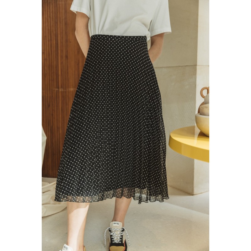 Angelot black skirt with white polka dots Fin de série