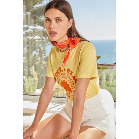 Tee-shirt Bree Bonjour ciao jaune et orange Economisez 