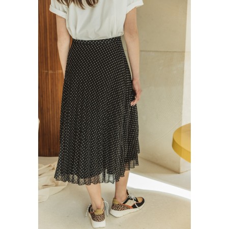 Angelot black skirt with white polka dots Fin de série