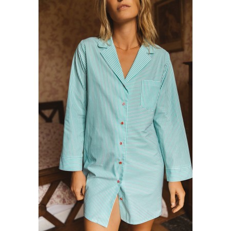 Paradis nightgown with green stripes prix