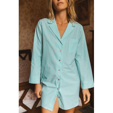 Paradis nightgown with green stripes prix