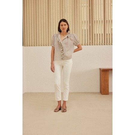 Pearl white Mattis jeans en linge