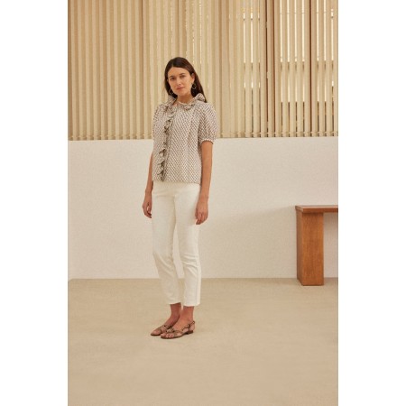 Pearl white Mattis jeans en linge