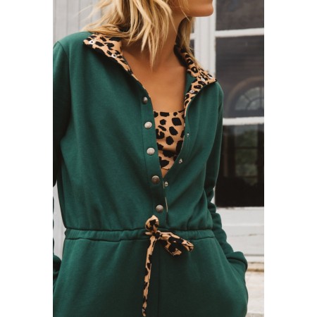 Forest green and leopard print Hatter jumpsuit 2 - 3 jours ouvrés.