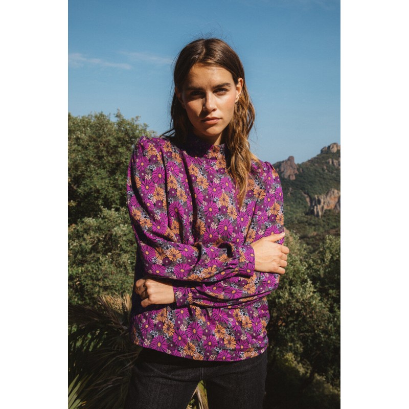 Estime blouse with sixties flower print ou a consommer sur place