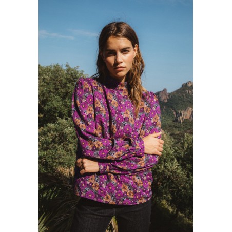 Estime blouse with sixties flower print ou a consommer sur place