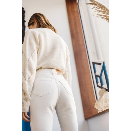 Pearl white Mattis jeans en linge