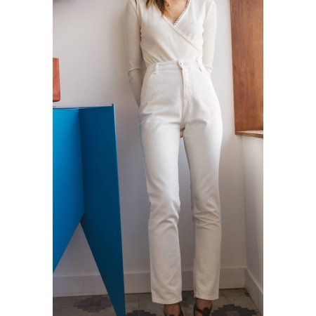 Pearl white Mattis jeans en linge