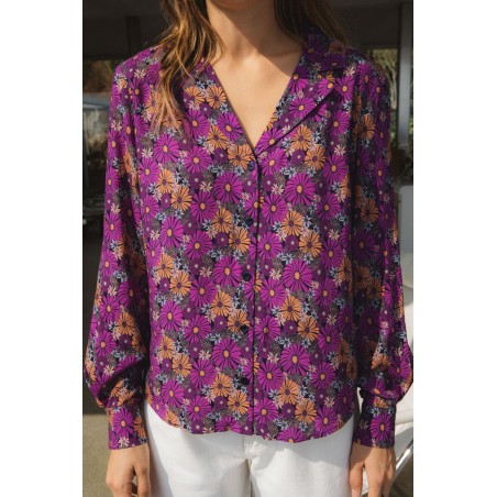 Sixties floral print George shirt solde