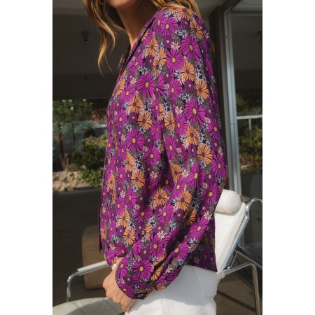 Sixties floral print George shirt solde