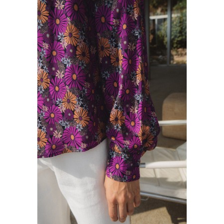 Sixties floral print George shirt solde