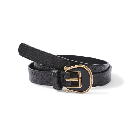 embossed black scandal belt Comparez et commandez 