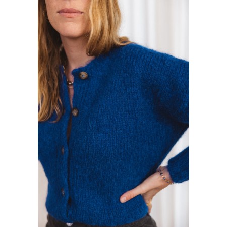 Blue Nolan cardigan basket pas cher