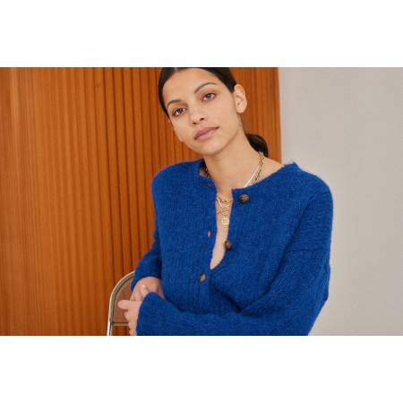 Blue Nolan cardigan basket pas cher