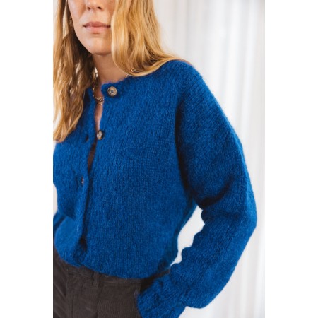 Blue Nolan cardigan basket pas cher