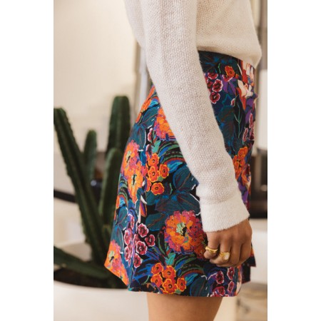 Cadence skirt with bouquet of flowers print Pour