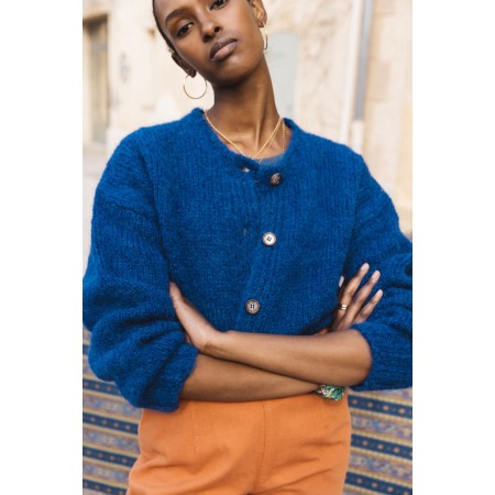 Blue Nolan cardigan basket pas cher