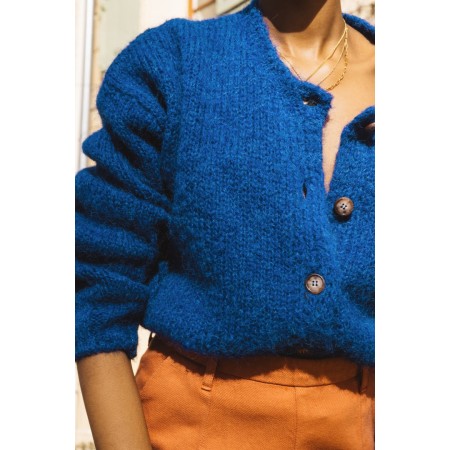 Blue Nolan cardigan basket pas cher