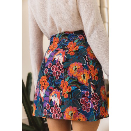 Cadence skirt with bouquet of flowers print Pour