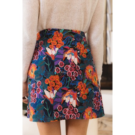 Cadence skirt with bouquet of flowers print Pour