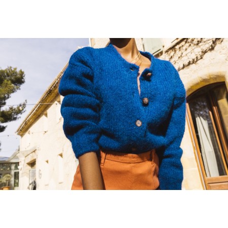 Blue Nolan cardigan basket pas cher