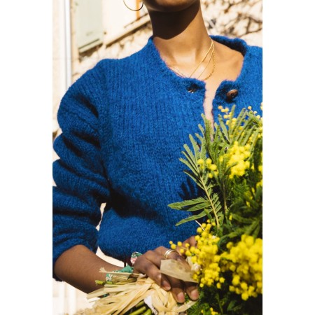 Blue Nolan cardigan basket pas cher