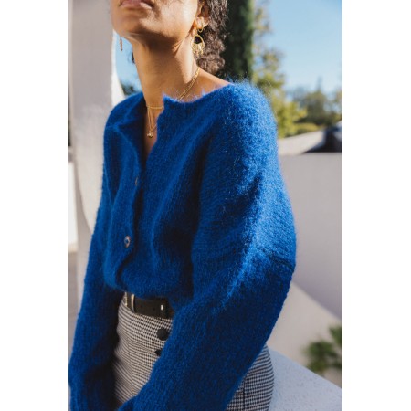 Blue Nolan cardigan basket pas cher