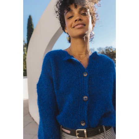 Blue Nolan cardigan basket pas cher