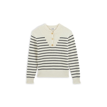 Navy striped Ivanie sweater le des métaux précieux