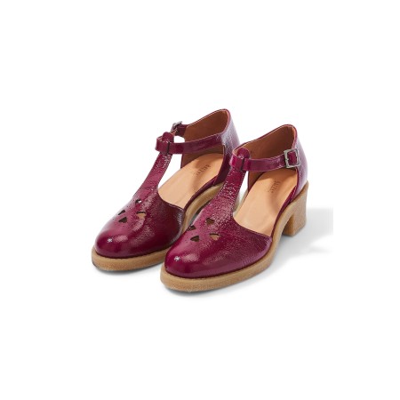 Crinkled purple patent Rosie Mary Janes store