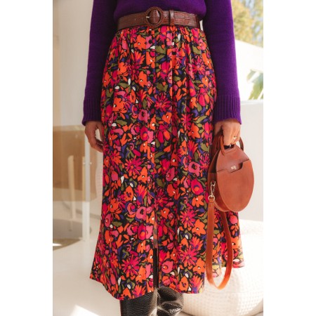 Sally skirt with waterlily print paiement sécurisé