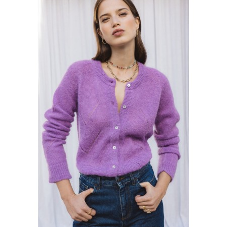 PURPLE CALEB CARDIGAN Venez acheter