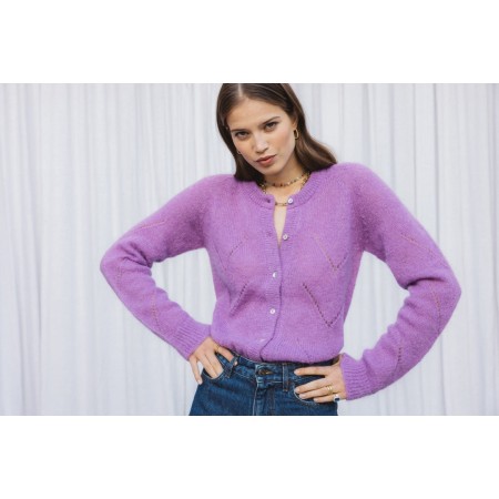 PURPLE CALEB CARDIGAN Venez acheter