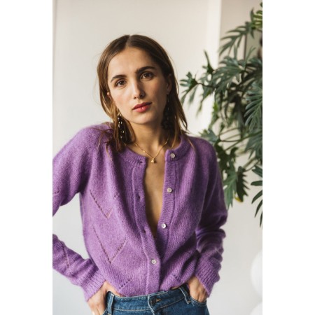 PURPLE CALEB CARDIGAN Venez acheter